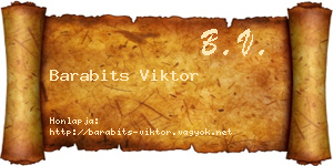 Barabits Viktor névjegykártya